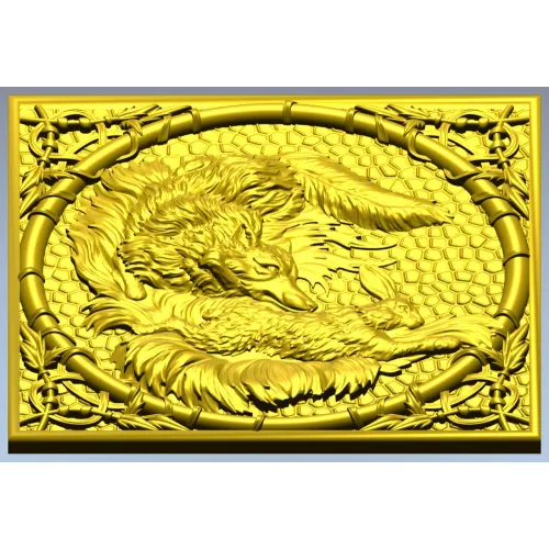 Fox and Hare High-Relief Panel STL for CNC