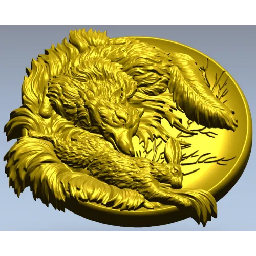 Рельеф "Лиса и заяц" - 3D модель STL для ЧПУ