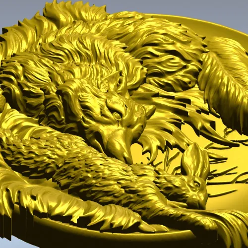 Рельеф "Лиса и заяц" - 3D модель STL для ЧПУ