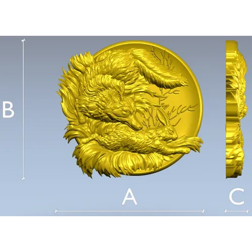 Рельеф "Лиса и заяц" - 3D модель STL для ЧПУ