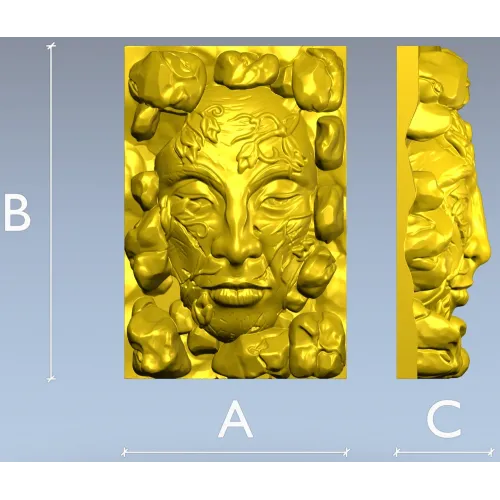 Лик в камнях - высокорельефная 3D модель STL для ЧПУ