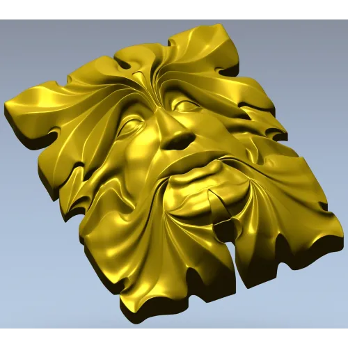 Листовой Лик - декоративная 3D модель STL для ЧПУ