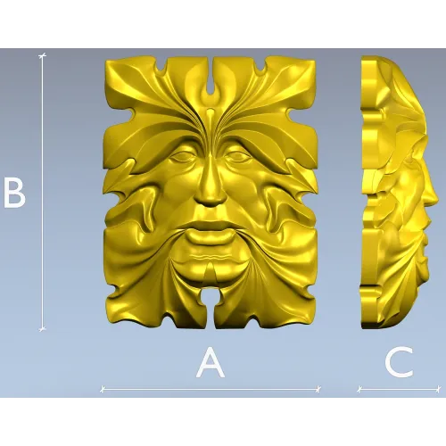 Листовой Лик - декоративная 3D модель STL для ЧПУ
