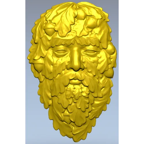 Green Man Oakleaf Relief STL for CNC