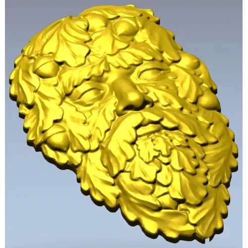 Green Man Oakleaf Relief STL for CNC