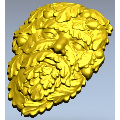 Green Man Oakleaf Relief STL for CNC