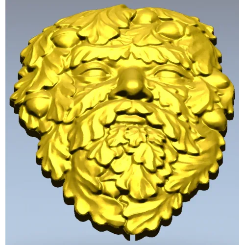 Green Man Oakleaf Relief STL for CNC