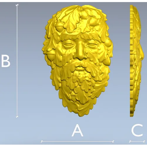 Green Man Oakleaf Relief STL for CNC