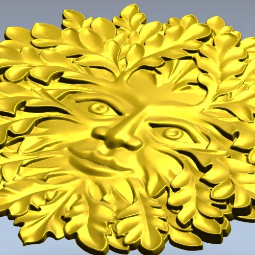 Листовой Лик - рельефная 3D модель в формате STL для ЧПУ