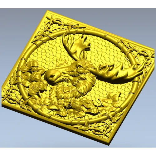 Лось в медальоне - 3D модель STL для ЧПУ