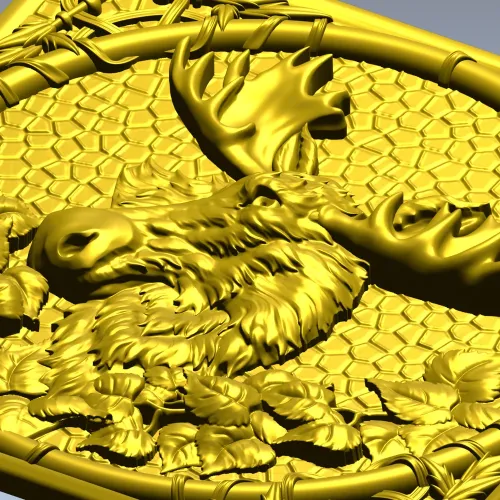 Лось в медальоне - 3D модель STL для ЧПУ