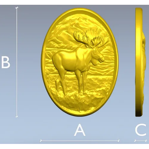 Горный лось - рельефная 3D модель в формате STL для ЧПУ