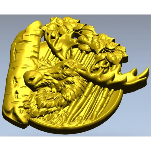 Рельефная тарелка с лосем - 3D модель STL для ЧПУ