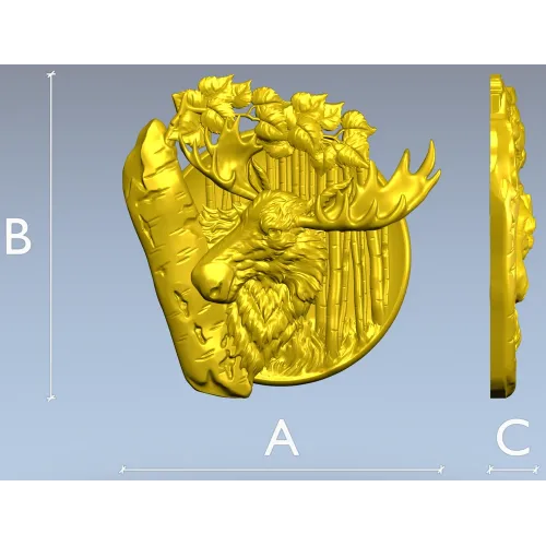 Рельефная тарелка с лосем - 3D модель STL для ЧПУ