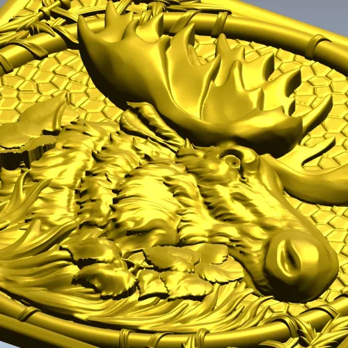 Лось в медальоне - 3D модель STL для ЧПУ