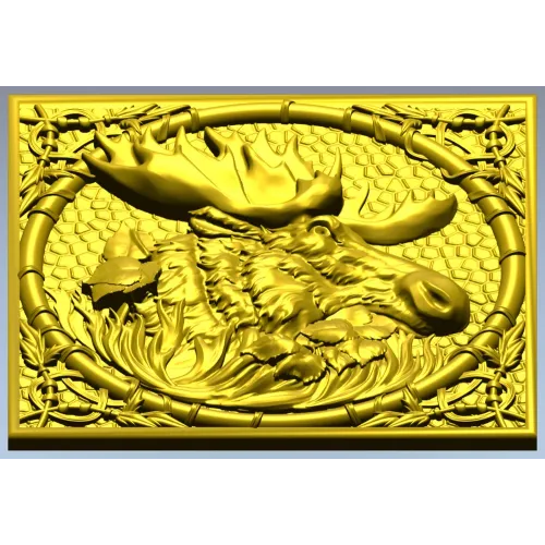 Лось в медальоне - 3D модель STL для ЧПУ