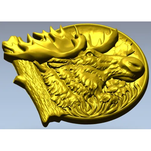 Панно "Лесной Лось" - 3D модель в формате STL для ЧПУ