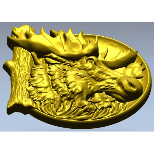 Панно "Лесной Лось" - 3D модель в формате STL для ЧПУ