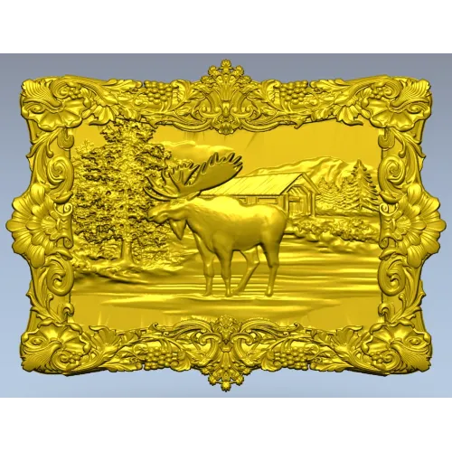 Majestic Moose Relief - STL 3D model for CNC carving
