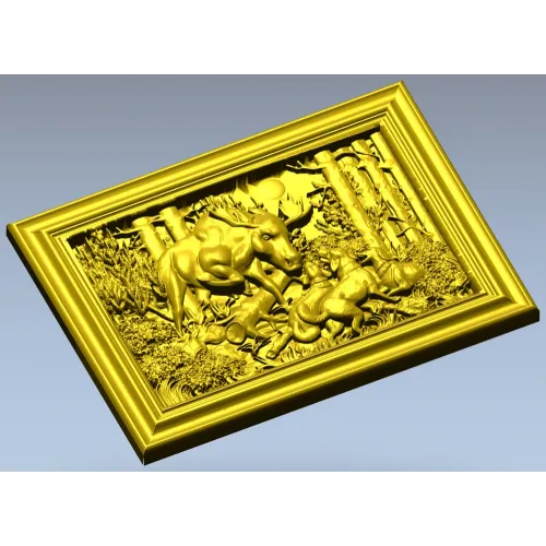 Лось и собаки - 3D модель в формате STL для ЧПУ