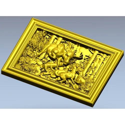 Лось и собаки - 3D модель в формате STL для ЧПУ