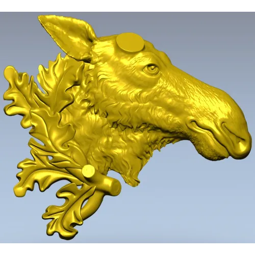Рельефная 3D модель головы лося в формате STL для ЧПУ