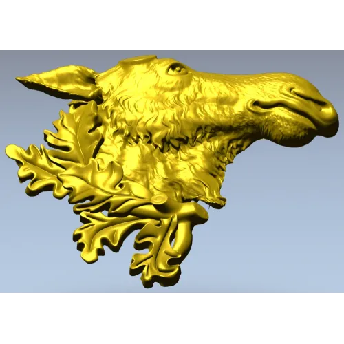 Рельефная 3D модель головы лося в формате STL для ЧПУ