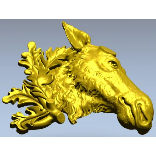 Рельефная 3D модель головы лося в формате STL для ЧПУ