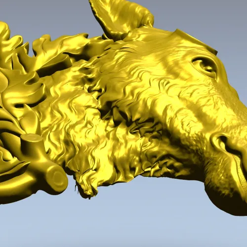 Рельефная 3D модель головы лося в формате STL для ЧПУ