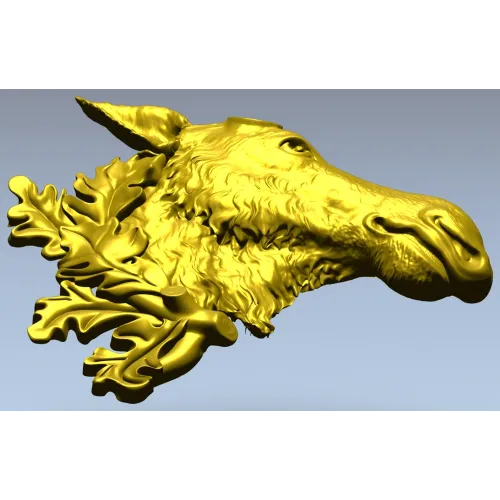 Рельефная 3D модель головы лося в формате STL для ЧПУ