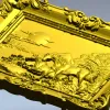 Рельеф в резной раме с лошадьми - STL для ЧПУ