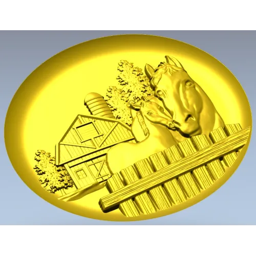 Медальон с лошадьми - 3D модель STL для ЧПУ