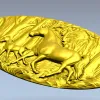 Овальное панно "Кобыла и жеребёнок" - STL для ЧПУ