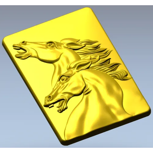 STL модель рельефа "Дуэт лошадей" - 3D модель stl для ЧПУ