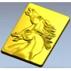 STL модель рельефа "Дуэт лошадей" - 3D модель stl для ЧПУ