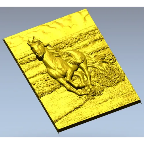 Galloping horse relief STL for CNC