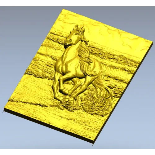 Galloping horse relief STL for CNC