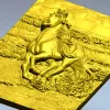 Galloping horse relief STL for CNC