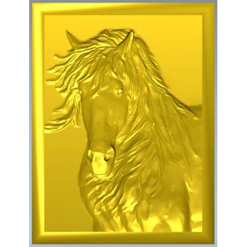 Horse Head Relief Plaque STL for CNC