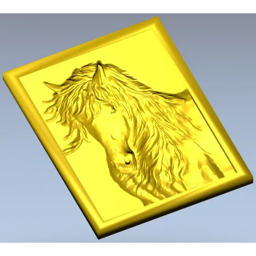 Horse Head Relief Plaque STL for CNC