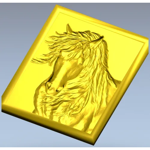 Horse Head Relief Plaque STL for CNC
