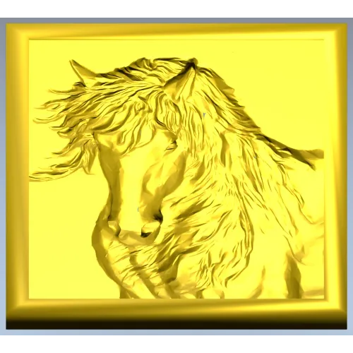 Horse Head Relief Plaque STL for CNC