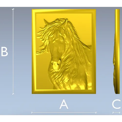 Horse Head Relief Plaque STL for CNC