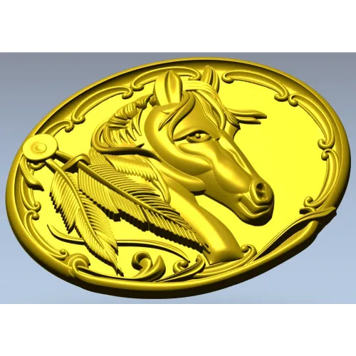 Noble Horse Medallion STL 3D Model for CNC