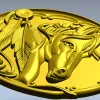 Noble Horse Medallion STL 3D Model for CNC