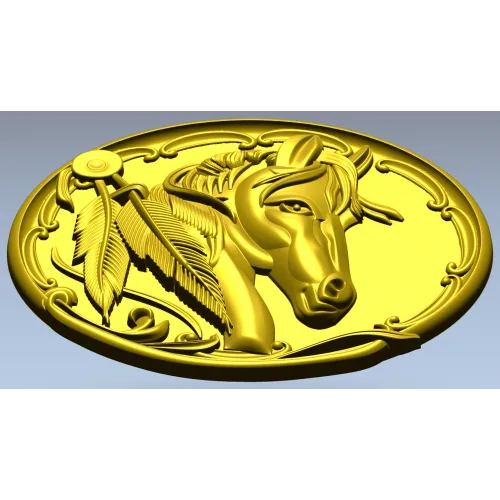 Noble Horse Medallion STL 3D Model for CNC