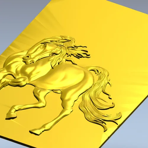Galloping Horse - high-relief STL 3D model for CNC milling
