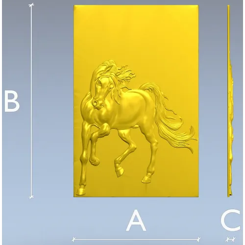 Galloping Horse - high-relief STL 3D model for CNC milling