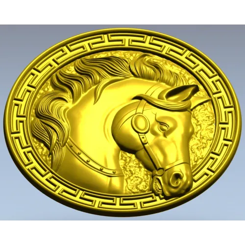 Конный медальон - 3D модель STL для ЧПУ, рельеф головы лошади