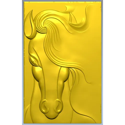Horse head bas-relief STL for CNC milling, 3D model stl